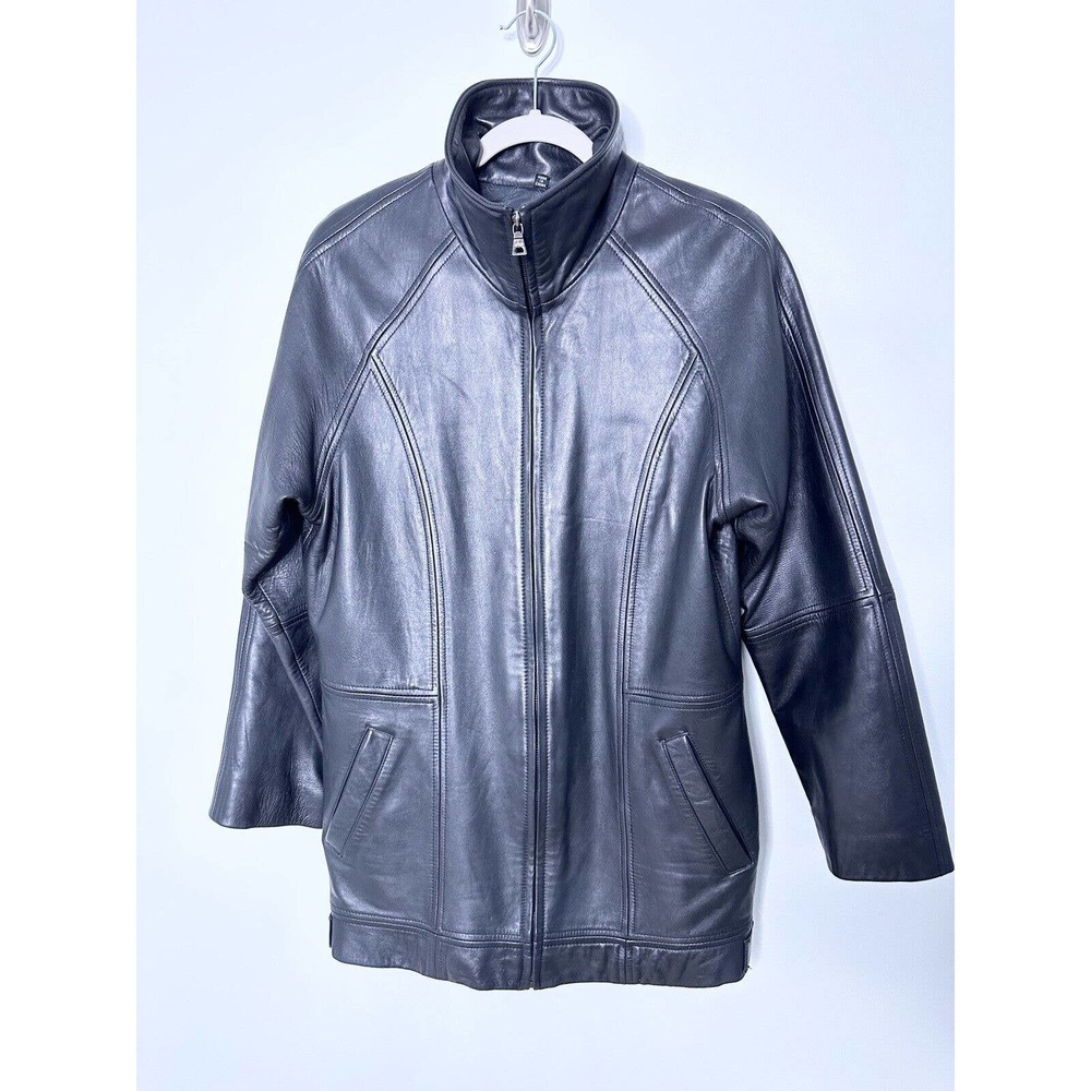 Jones New York Vintage Women's Size S Black Buttery Soft Leather Jacket Y2K